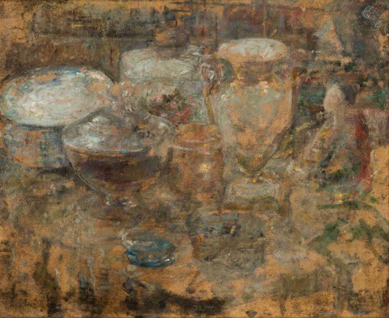 Still Life,Stilleben,Olga Boznanska,Oljemålning,Oljemålning, inga människor, kopp, tabell, fortfarande liv