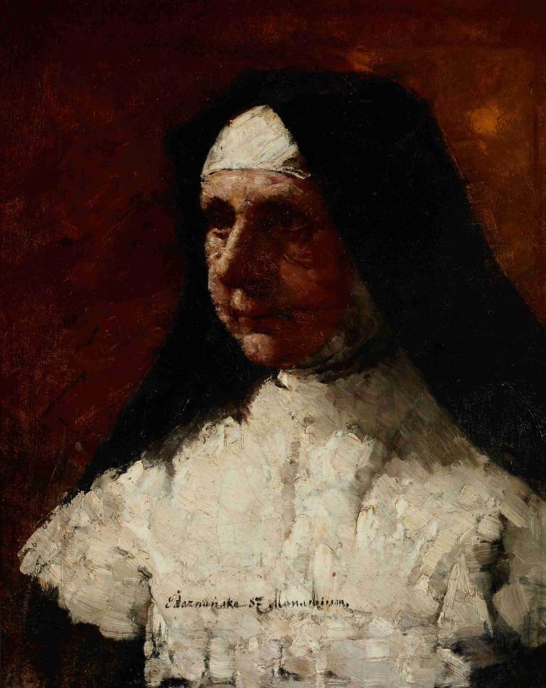 Study of a Nun,งานวิจัย "ซิสเตอร์",Olga Boznanska,โอลก้า โบซนันสก้า,จิตรกรรมสีน้ำมัน,จิตรกรรมสีน้ำมัน, เดี่ยว