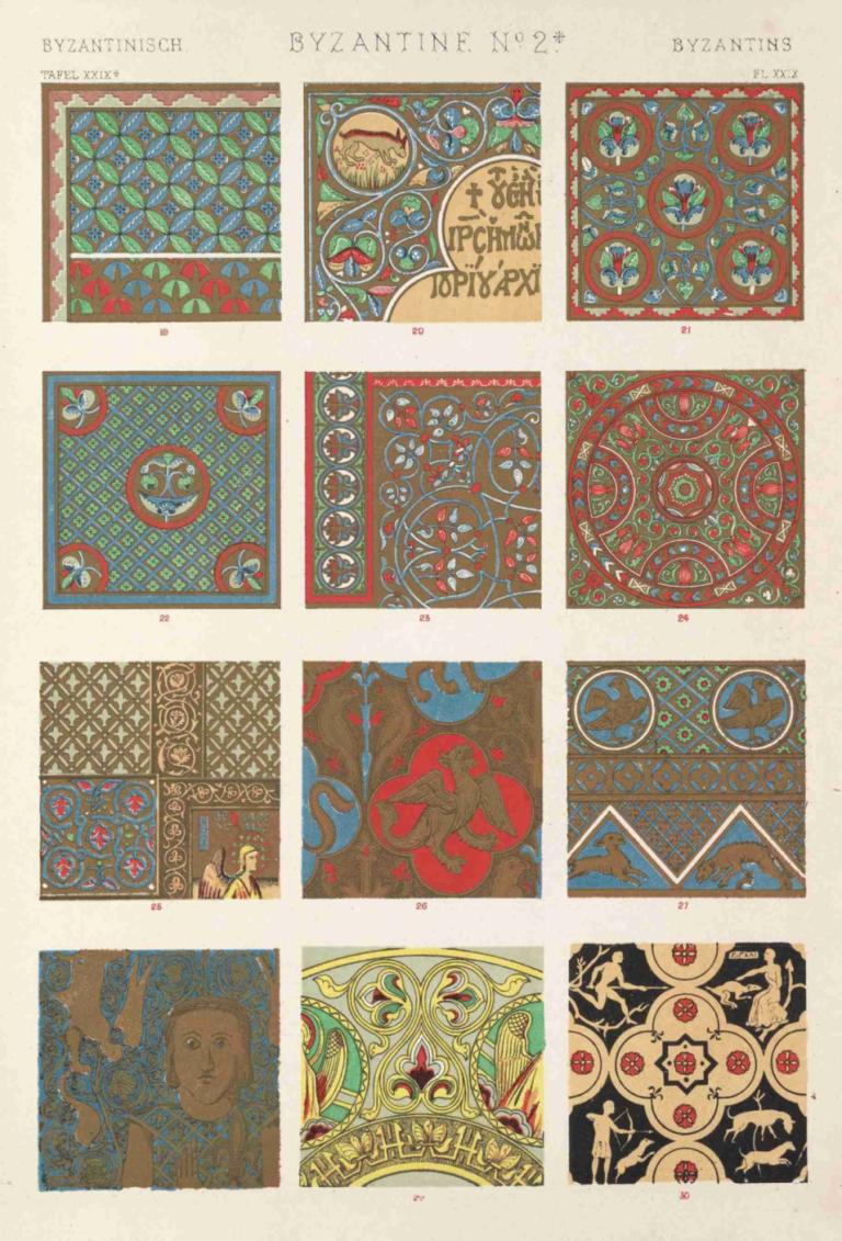 Byzantine No.2a,Bysantinsk nr.2a,Owen Jones,Illustrasjon,Illustrasjon, 1 jente, farget glass