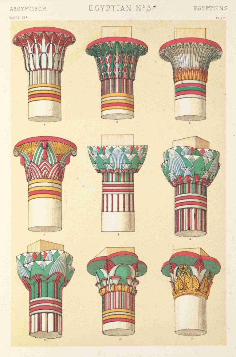 Egyptian No. 3a,Egipčan št. 3a,Owen Jones,Ilustracija,Ilustracija, brez ljudi, dragulj, mirno zivljenje