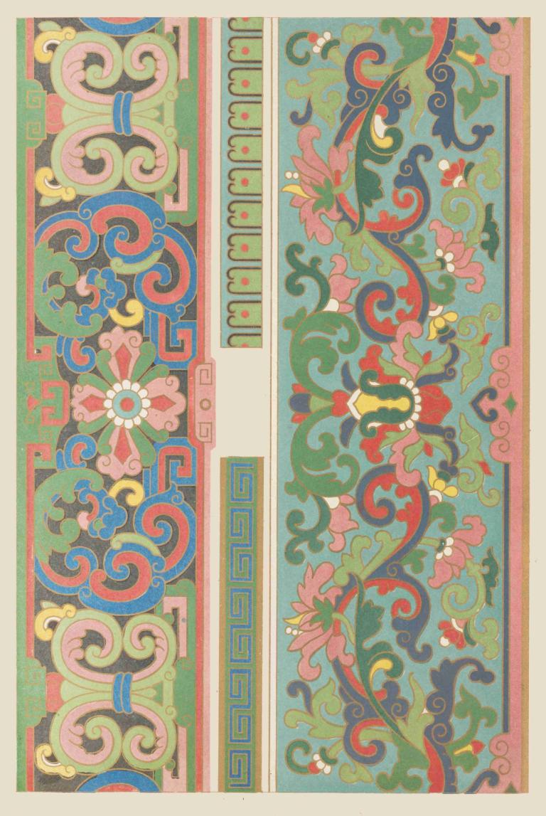 Examples of Chinese ornament, Pl.06,Exemple de ornamente chinezești, Pl.06,Owen Jones,Ilustrație,Ilustrație