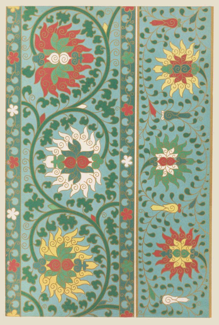 Examples of Chinese ornament, Pl.11,Owen Jones,Illustration,Illustration, flower, no humans, red flower