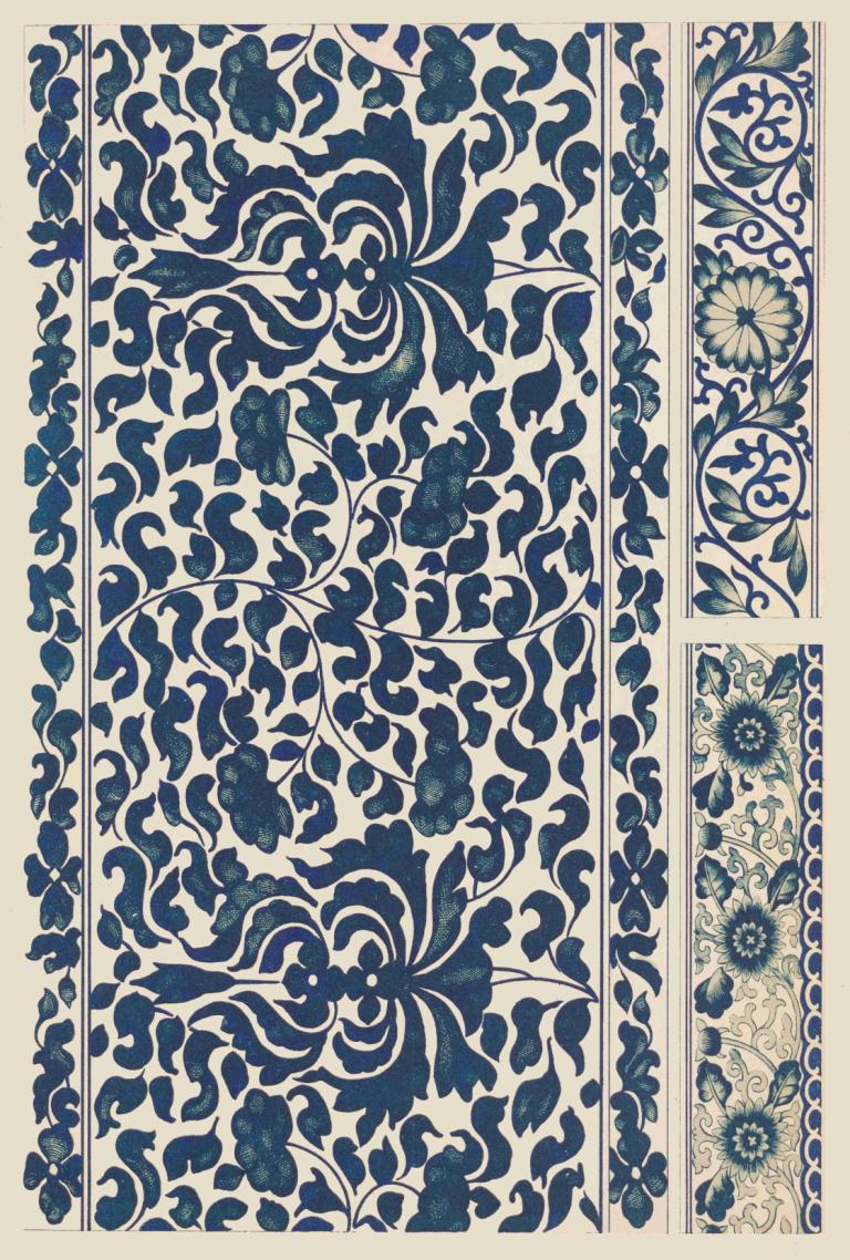 Examples of Chinese ornament, Pl.20,Owen Jones,Illustration,Illustration, flower, no humans, monochrome, solo