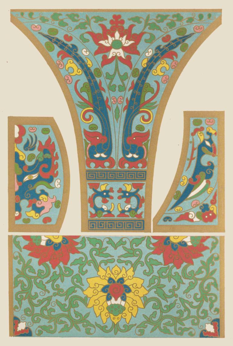 Examples of Chinese ornament, Pl.27,Contoh ornamen Cina, Pl.27,Owen Jones,Ilustrasi,Ilustrasi