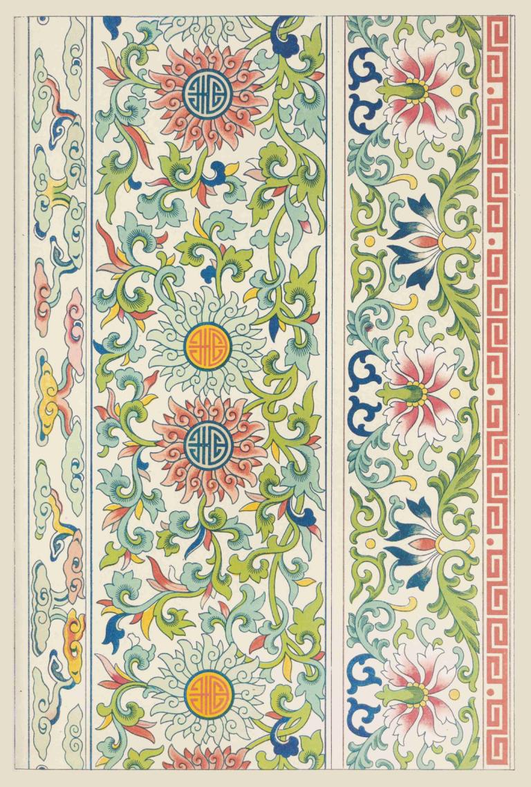 Examples of Chinese ornament, Pl.63,Příklady čínského ornamentu, Pl.63,Owen Jones,Ilustrace,Ilustrace