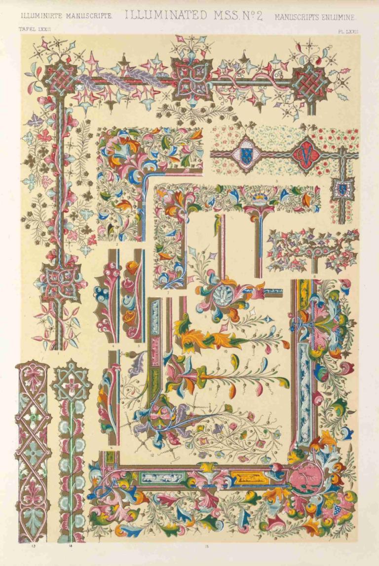 Illuminated Manuscripts No.2,Manuscritos iluminados nº 2,Owen Jones,Ilustración,Ilustración, flor