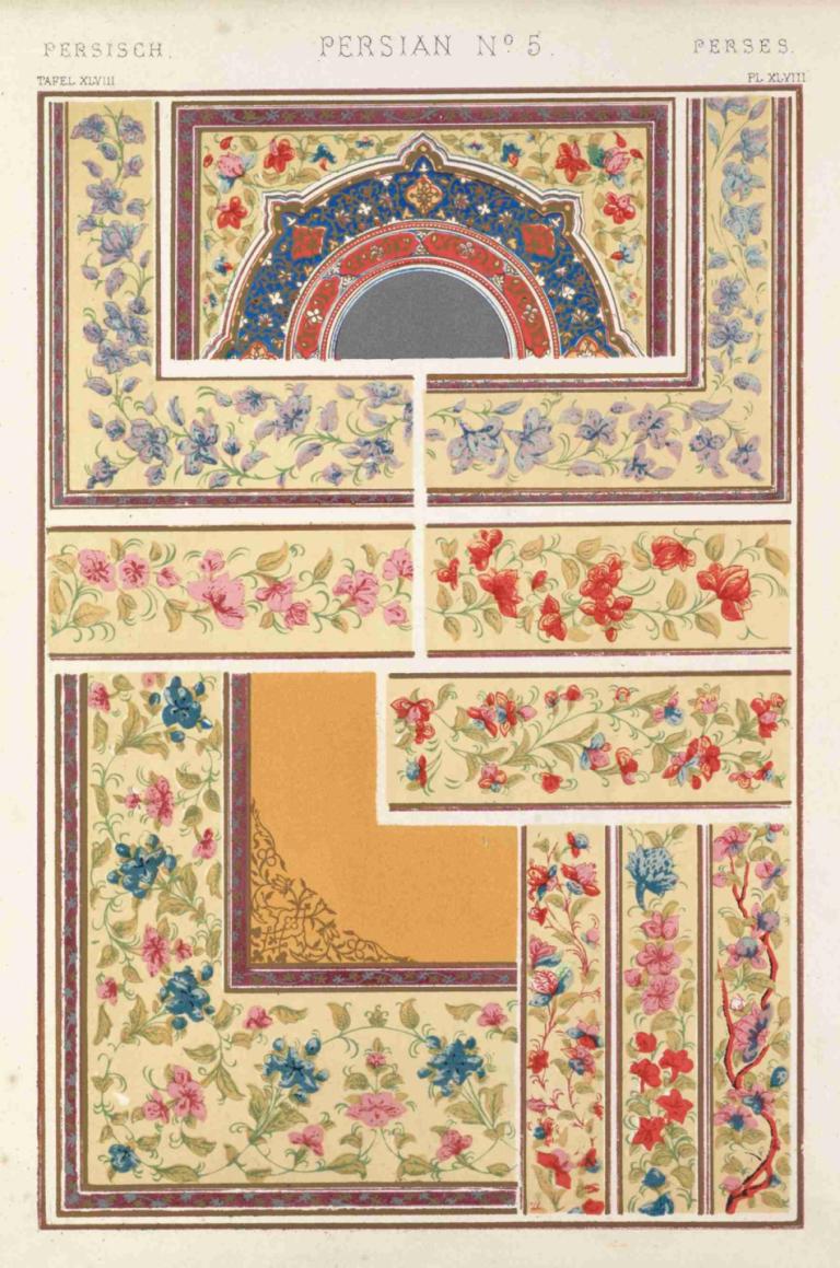 Persian No.5,Persiano n. 5,Owen Jones,Illustrazione,Illustrazione, fiore, nessun essere umano, rosa