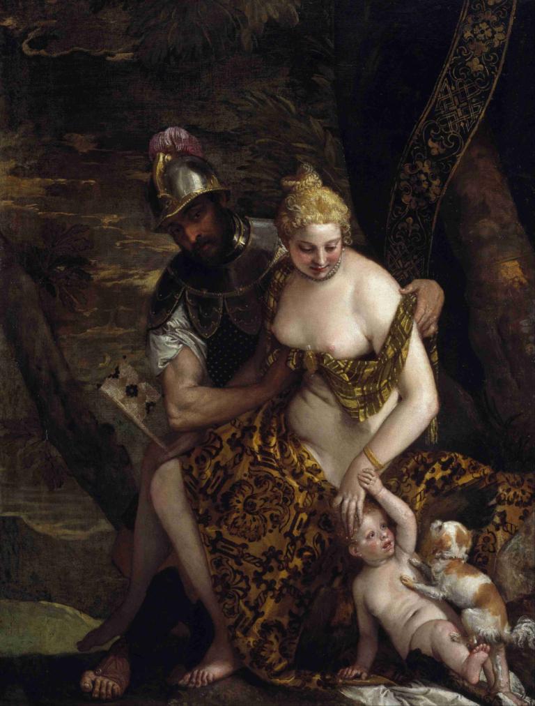 Mars, Venus and Cupid Mars and Venus With Cupid and a Dog,火星と金星とキューピッド 火星と金星とキューピッドと犬,Paolo Veronese