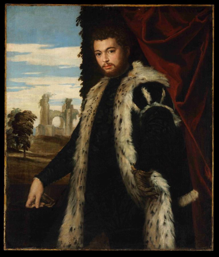 Portrait of a Man,Portret van een man,Paolo Veronese,Olieverf,Olieverf, solo, 1 jongen, mannelijke focus