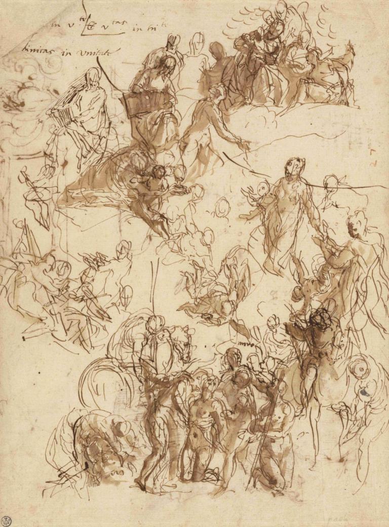 Sheet of Studies for 'The Martyrdom of Saint George',Studieblad voor 'Het martelaarschap van Sint Joris'.