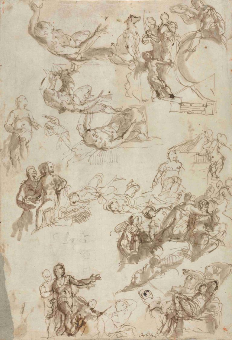 Studies for The Allegories of Love,Studies voor Allegories of Love,Paolo Veronese,Koperplaatetsing