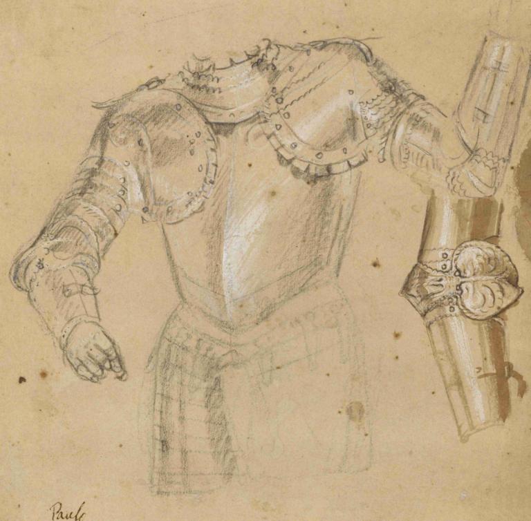 Studies of Armor,Studies van pantsers,Paolo Veronese,Koperplaatetsing,Koperplaatetsing, schild, wapen