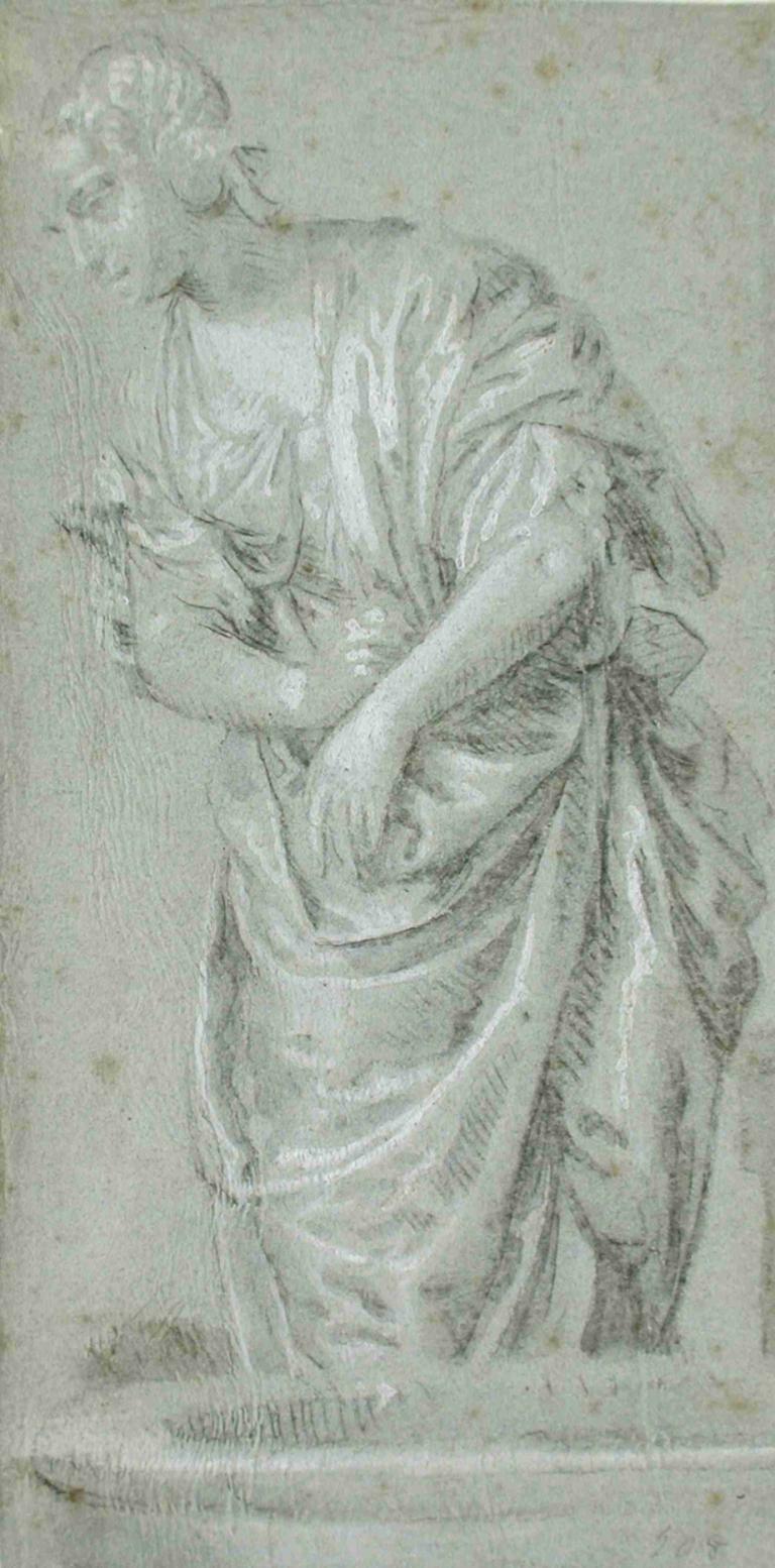 Study of Rebecca at the Well,Paolo Veronese,Copperplate Etching,Copperplate Etching, solo, monochrome, 1boy