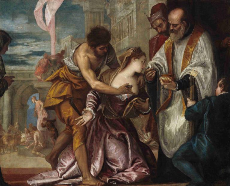 The Martyrdom and Last Communion of Saint Lucy,聖露西的殉難和最後的聖餐,Paolo Veronese,保羅·韋爾內塞,油畫,油畫, 美術模仿, 多個男孩, 假傳統媒體