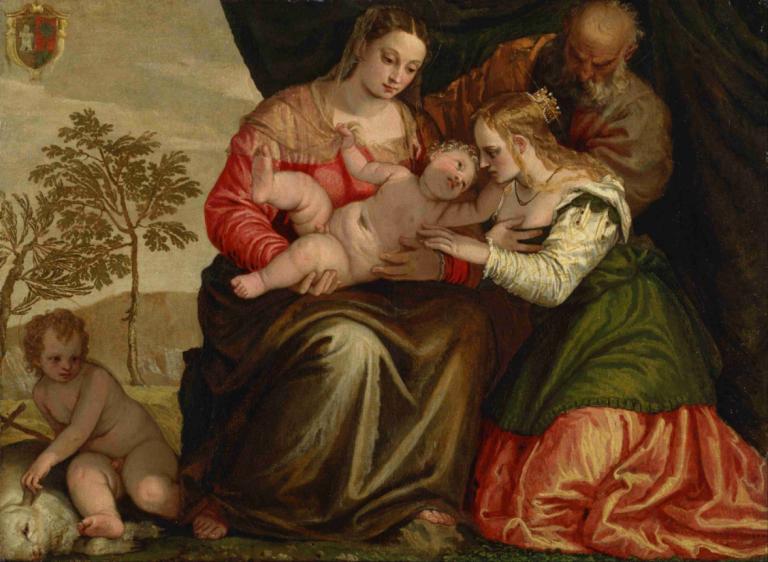 The Mystic Marriage Of St. Catherine,Het mystieke huwelijk van de heilige Catharina,Paolo Veronese,Olieverf