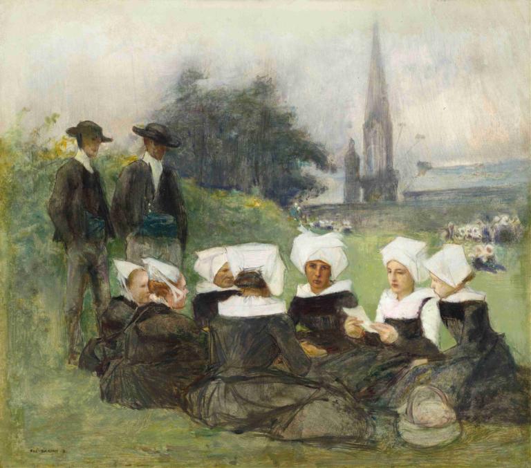 Study for Breton Women at a Pardon,Studie für bretonische Frauen bei einem Pardon