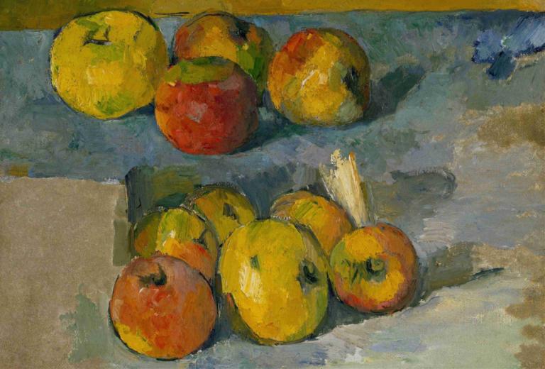 Apples,Paul Cézanne,Oil Painting,Oil Painting, fruit, food, no humans, apple, traditional media