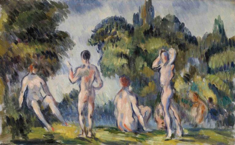 Bathers,Paul Cézanne,Oil Painting,Oil Painting, faux traditional media, multiple boys, painting (medium)