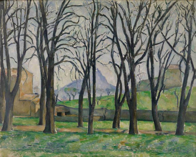 Chestnut Trees at Jas de Bouffan,Kastanienbäume in Jas de Bouffan,Paul Cézanne,Ölgemälde,Ölgemälde