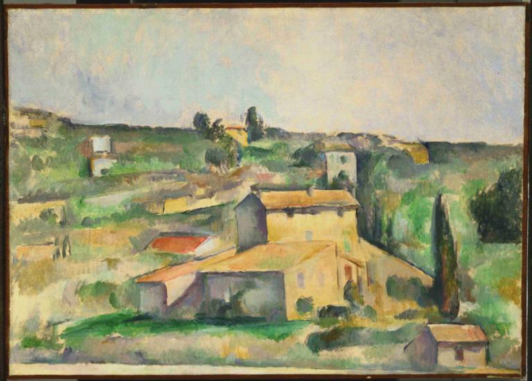 Fields at Bellevue,Felder am Bellevue,Paul Cézanne,Ölgemälde,Ölgemälde, draußen, keine Menschen