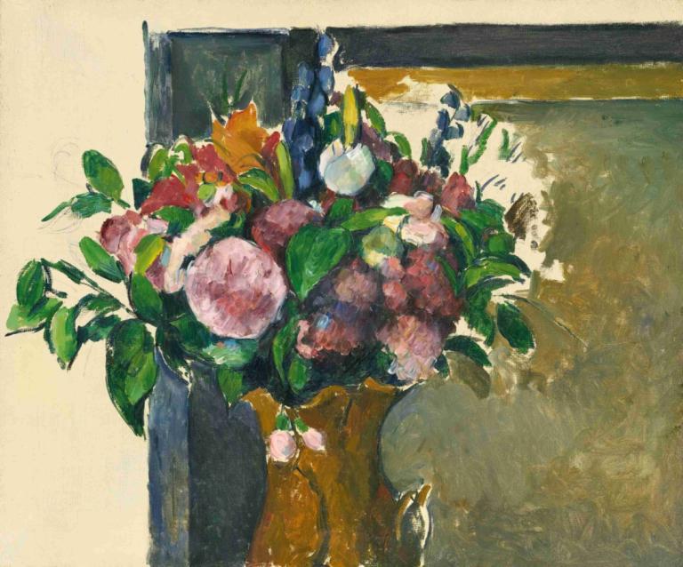 Fleurs Dans Un Vase Rouge,Blumen In Einer Roten Vase,Paul Cézanne,Ölgemälde,Ölgemälde, Blume, keine Menschen