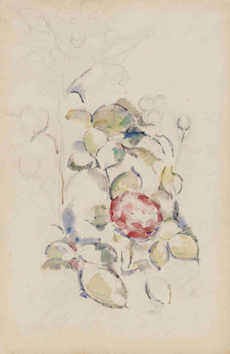 Flowers,Blumen,Paul Cézanne,Farbskizze,Farbskizze, traditionelle Medien, keine Menschen, Malerei (mittel)