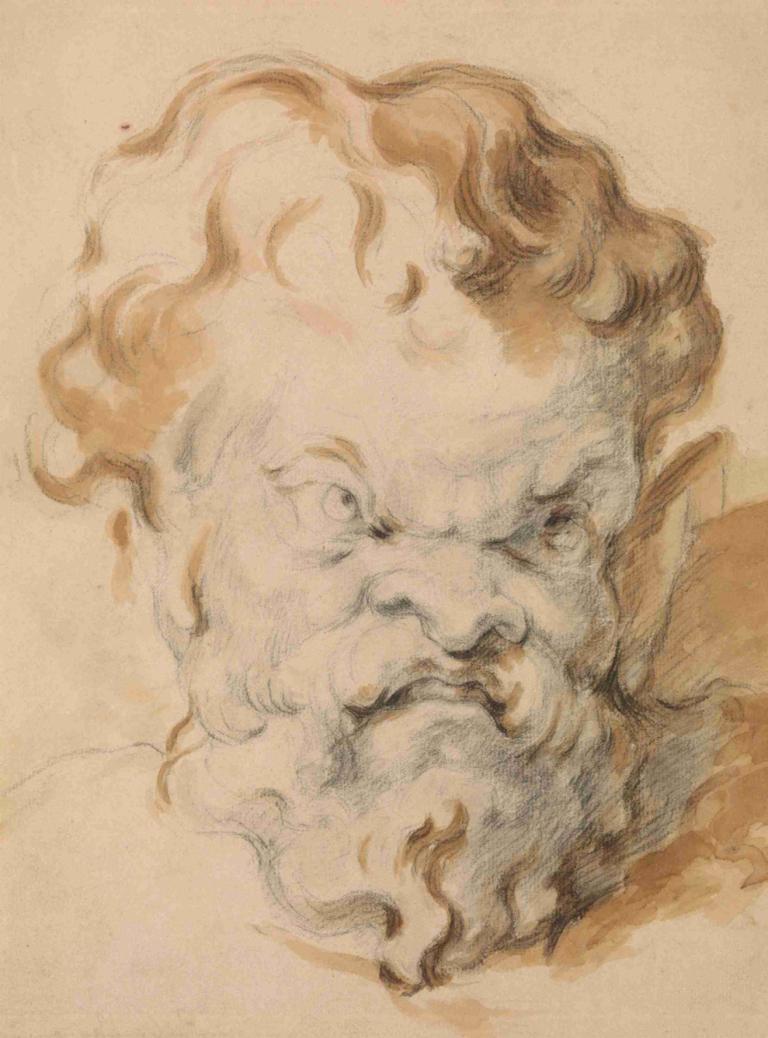 Head of Silenus,Leiter des Silenus,Paul Cézanne,Farbskizze,Farbskizze, 1Junge, männlicher Fokus