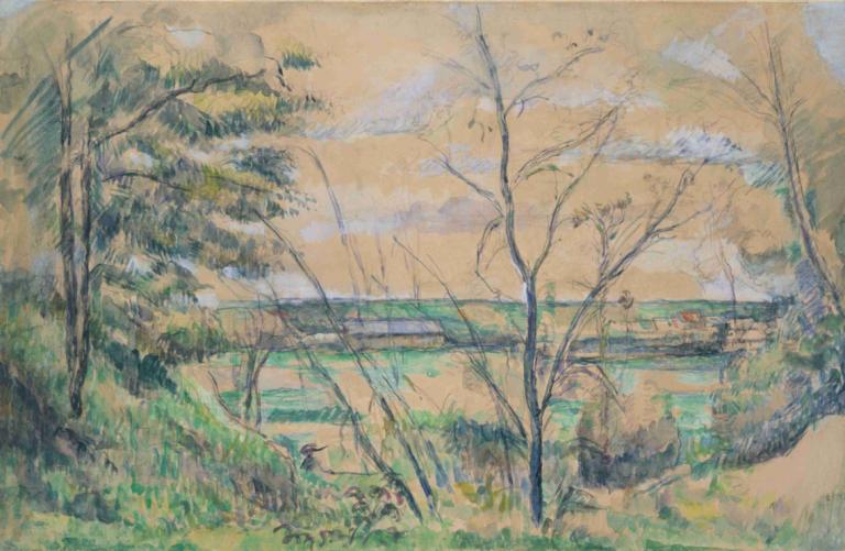 In the Oise Valley,Im Tal der Oise,Paul Cézanne,Ölgemälde,Ölgemälde, Baum, Landschaft, keine Menschen