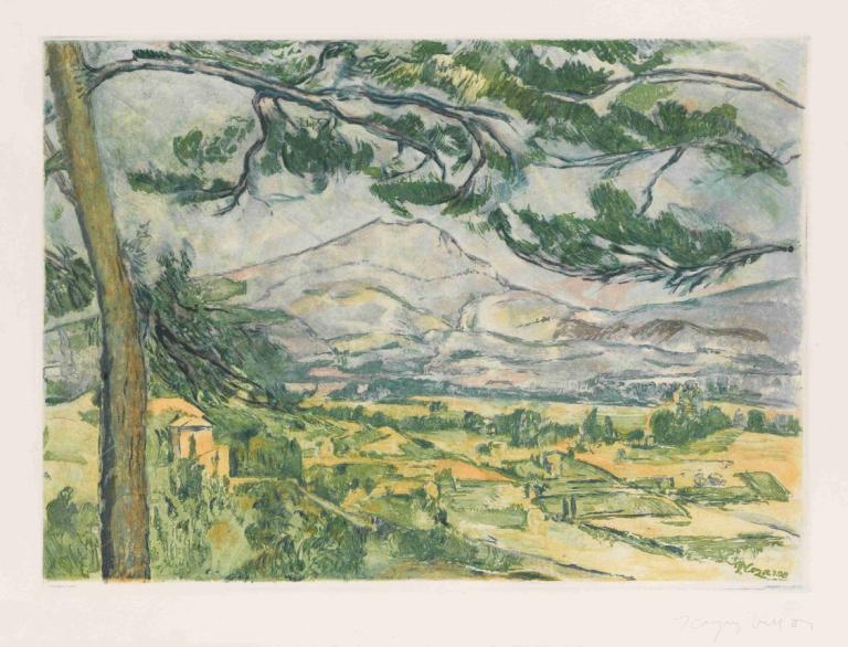 La Montagne Sainte-Victoire,Sainte-Victoire Dağı,Paul Cézanne,Yağlı boya,Yağlı boya, insan yok, ağaç