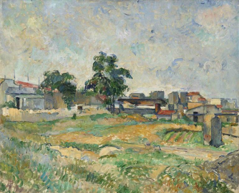 Landscape near Paris,Paris yakınında manzara,Paul Cézanne,Yağlı boya,Yağlı boya, insan yok, açık havada