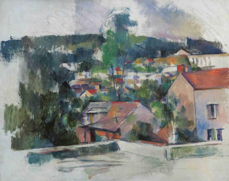 Landscape,Landschaft,Paul Cézanne,Ölgemälde,Ölgemälde, keine Menschen, traditionelle Medien, Malerei (mittel)