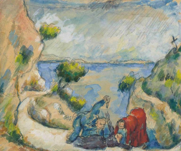 Le Meurtre Dans La Ravine,Der Mord In Der Schlucht,Paul Cézanne,Ölgemälde,Ölgemälde, mehrere Jungen