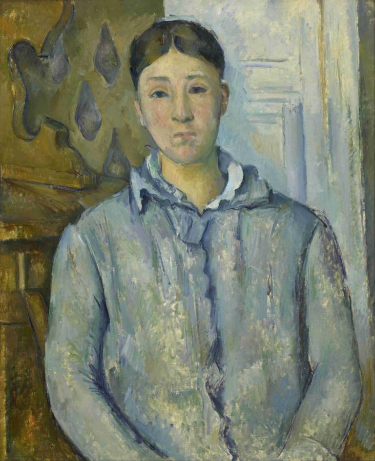 Madame Cézanne in Blue,Мадам Сезанн в голубом,Paul Cézanne,Поль Сезанн,Картина Маслом,Картина Маслом