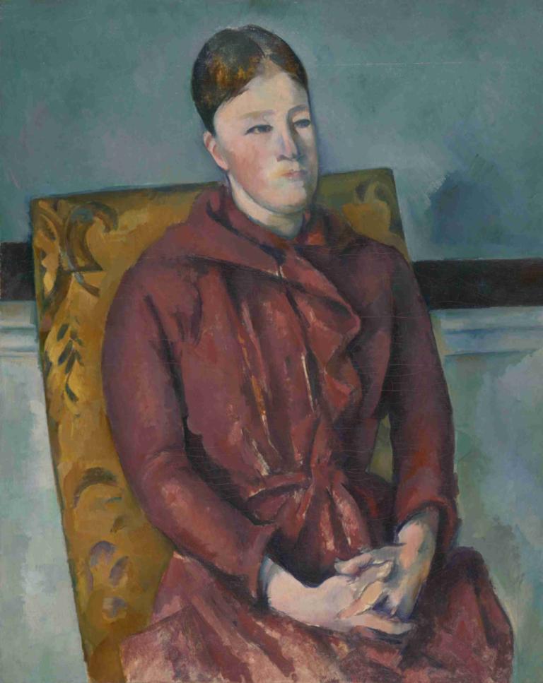 Madame Cézanne in a Yellow Chair,Мадам Сезанн в желтом кресле,Paul Cézanne,Поль Сезанн,Картина Маслом