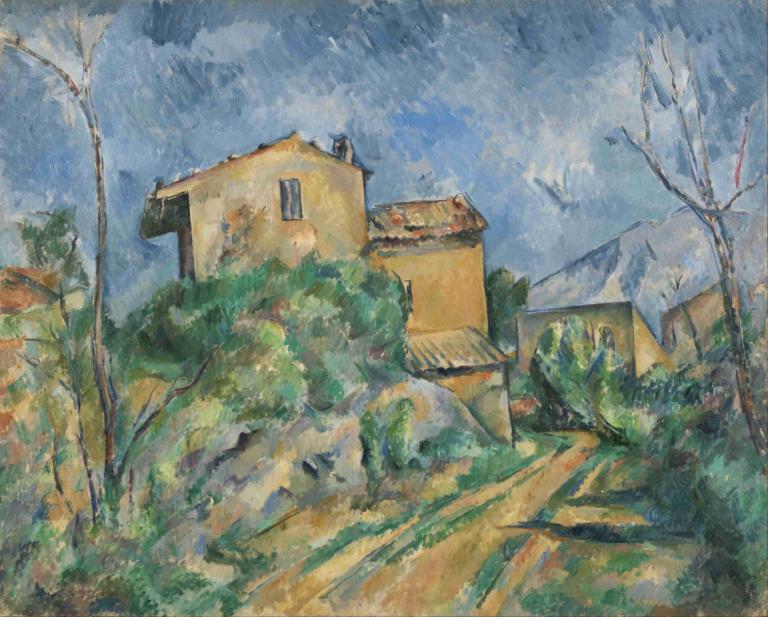 Maison Maria with a View of Château Noir,Дом Мария с видом на Шато Нуар,Paul Cézanne,Поль Сезанн