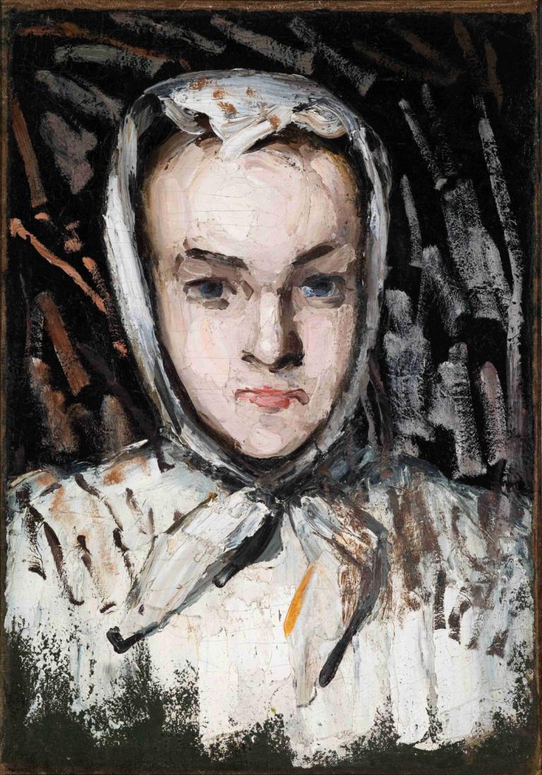 Marie Cézanne, the Artist’s Sister,Paul Cézanne,Oil Painting,Oil Painting, solo, 1girl, blue eyes