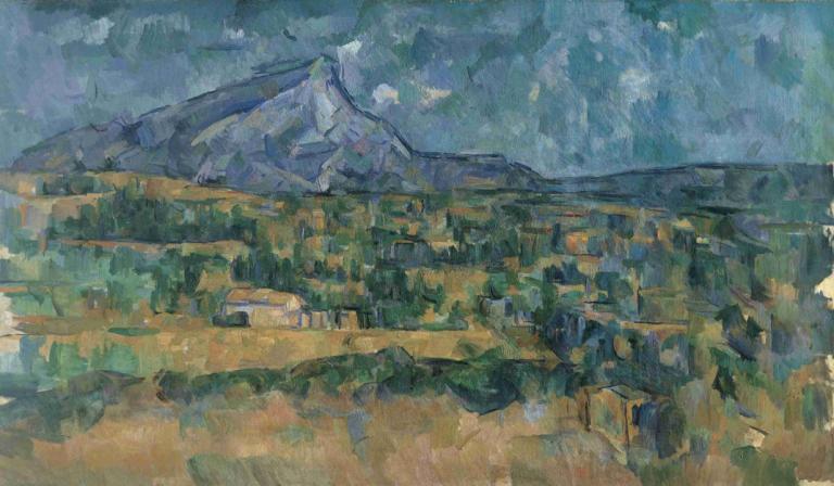 Mont Sainte-Victoire,Paul Cézanne,Oil Painting,Oil Painting, scenery, outdoors, no humans, traditional media