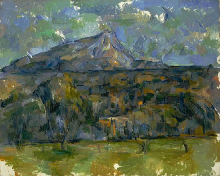 Mont Sainte-Victoire,Paul Cézanne,Oil Painting,Oil Painting, scenery, outdoors, tree, traditional media