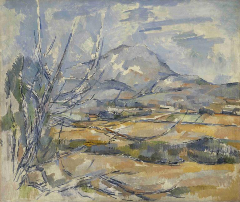 Montagne Sainte-Victoire,Sainte-Victoire-vuori,Paul Cézanne,Öljymaalaus,Öljymaalaus, ei ihmisiä, puu, ulkona