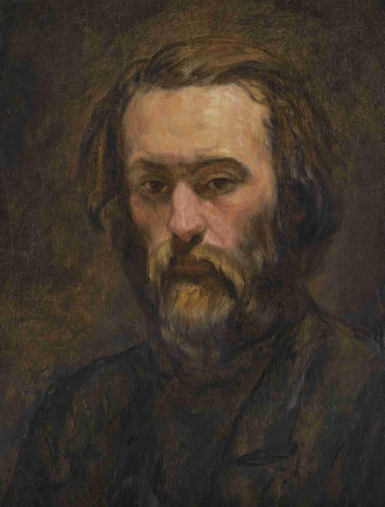 Portrait D'homme,한 남자의 초상,Paul Cézanne,폴 세잔,오일 페인팅,오일 페인팅, 1남, 독주, 남성 집중, 얼굴 털, 수염, 수염, 갈색 머리, 상체, 블론드 헤어