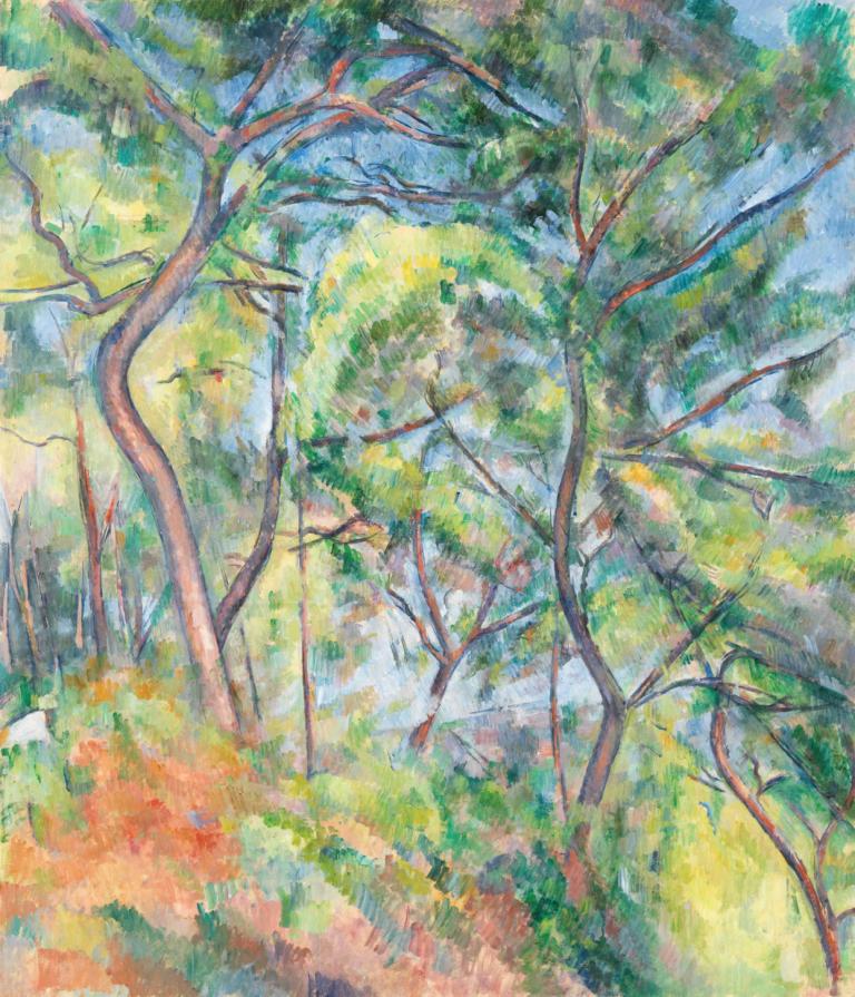 Sous-Bois,Paul Cézanne,保羅·塞尚,油畫,油畫, 沒有人類, 樹, 繪畫（中）, 傳統媒體, 自然, 水彩（中）, 戶外, 風景, 森林, 天