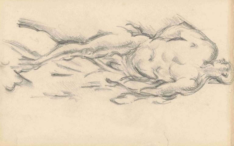 Study of Puget's 'Milo of Crotona',Studie af Pugets 'Milo of Crotona',Paul Cézanne,Skitse,Skitse, monokrom