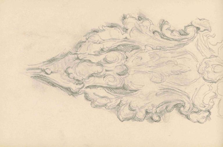 Study of a Decorative Ornament,Studie af et dekorativt ornament,Paul Cézanne,Skitse,Skitse, unzan, monokrom