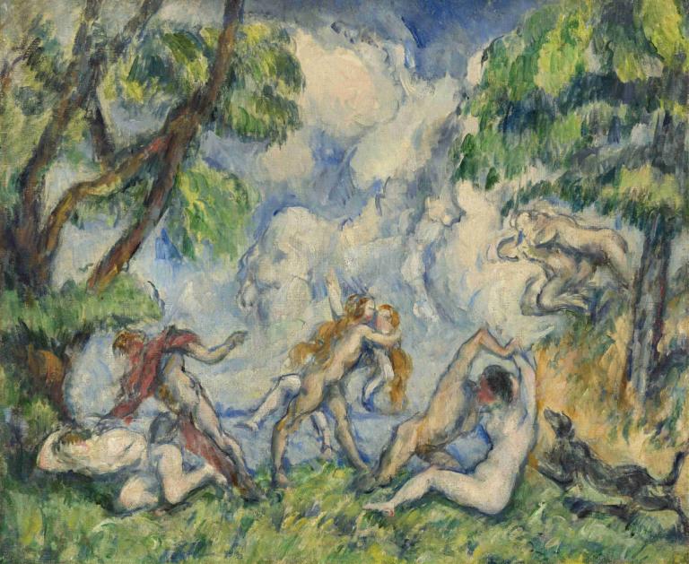 The Battle of Love,Bătălia iubirii,Paul Cézanne,Pictura in ulei,Pictura in ulei, copac, parodie artistică