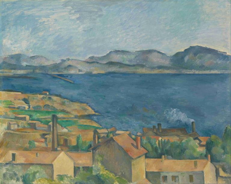 The Bay of Marseilles, Seen from L'Estaque,Golful Marsilia, văzut din L'Estaque,Paul Cézanne,Pictura in ulei