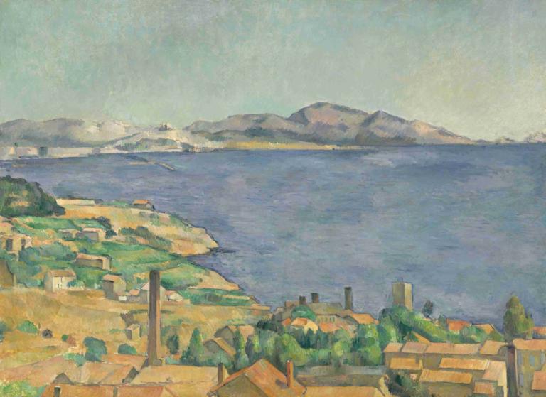 The Gulf of Marseilles Seen from L'Estaque,Golful Marsilia văzut din L'Estaque,Paul Cézanne,Pictura in ulei