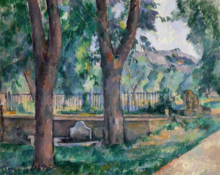 The Pool at Jas de Bouffan,Piscina de la Jas de Bouffan,Paul Cézanne,Pictura in ulei,Pictura in ulei