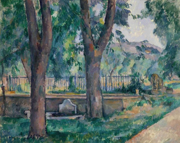 The Pool at Jas de Bouffan,Piscina de la Jas de Bouffan,Paul Cézanne,Pictura in ulei,Pictura in ulei