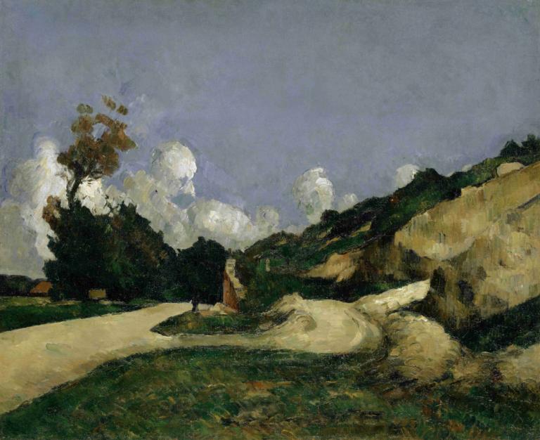 The Road,Drumul,Paul Cézanne,Pictura in ulei,Pictura in ulei, în aer liber, nici oameni, decor, cer, nor, zi