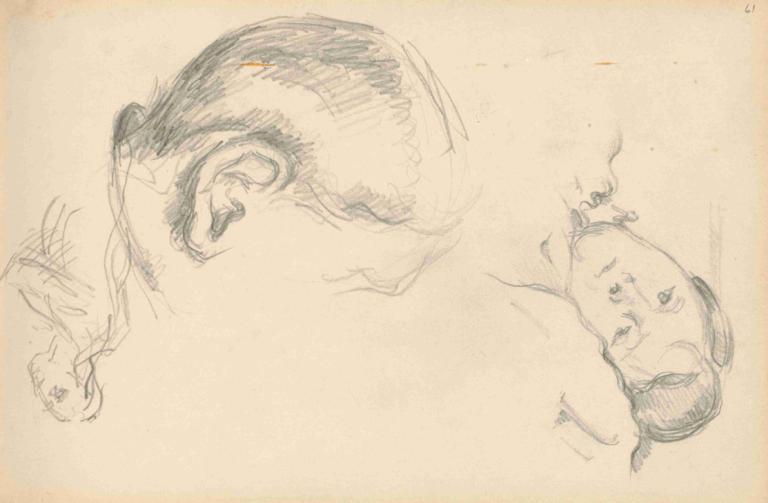 Three Heads, One of Madame Cézanne,세 개의 머리, 하나의 마담 세잔,Paul Cézanne,폴 세잔,스케치,스케치, 단색화, 인간은 없어, 스케치, 전통 미디어, 동물